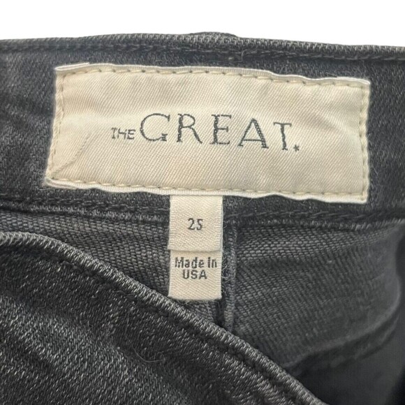 THE GREAT. The Super High Rise Jeans Women’s Size 25 Black Washed Skinny Fit - Picture 10 of 12